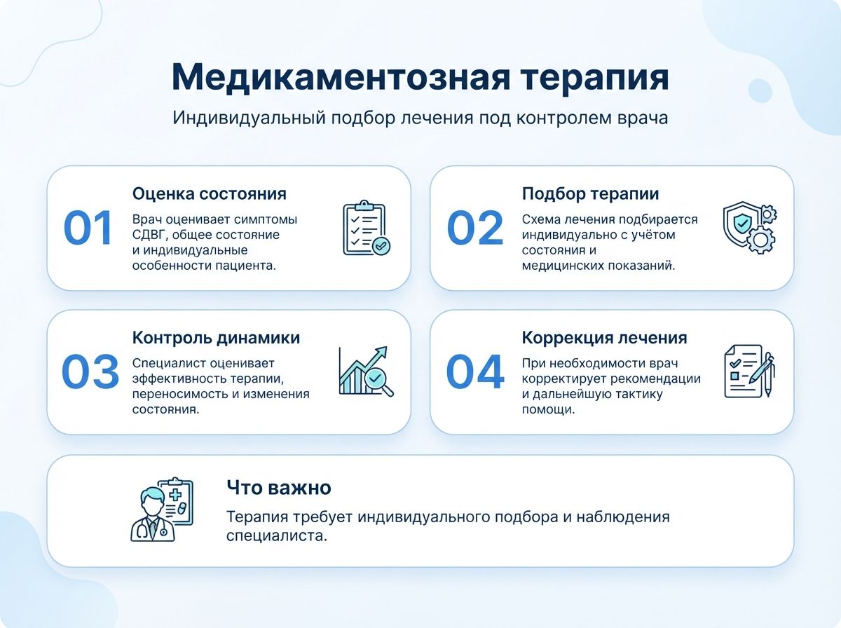 Лечение СДВГ в Гагарине у детей и взрослыхинфографика